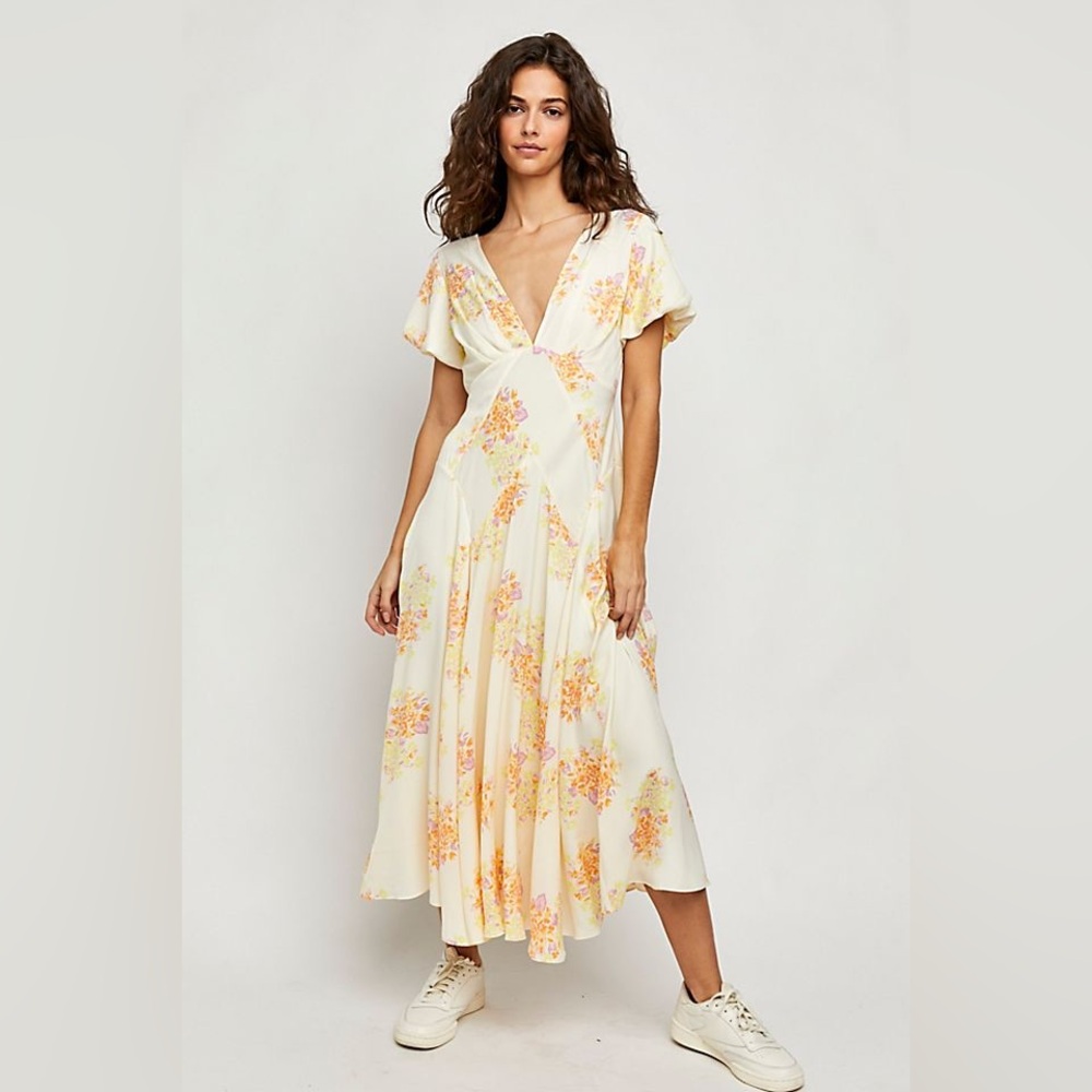 Free People Laura Printed Midi Dress